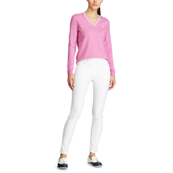 Golfpullover aus Baumwolle mit V-Ausschnitt Ralph Lauren Golf in Resort-Rosa/Wei&szlig; 2