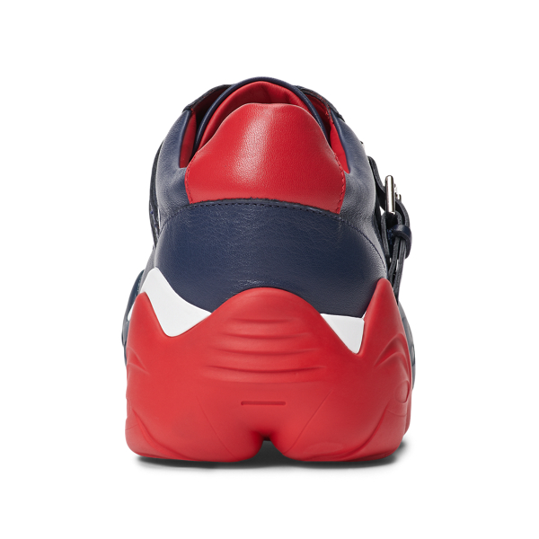 White/Navy Garin Calfskin Trainer Purple Label 3
