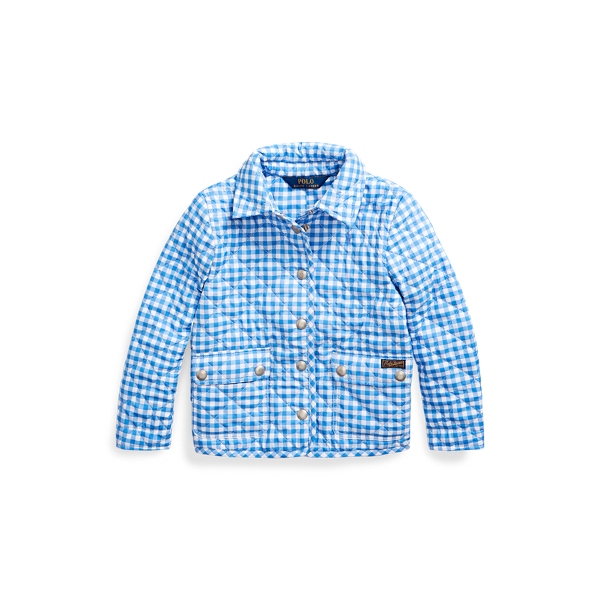 Gingham Water-Repellent Jacket Girls 1.5-6.5 Years in 1