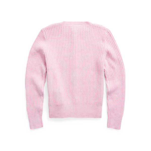 Carmel Pink Heather Combed Cotton Cardigan Girls 7-16 2