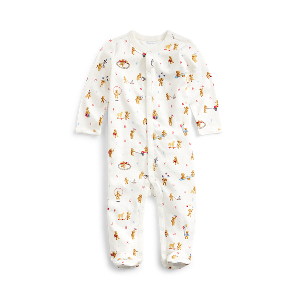 Bear-Print Cotton Coverall Baby 1