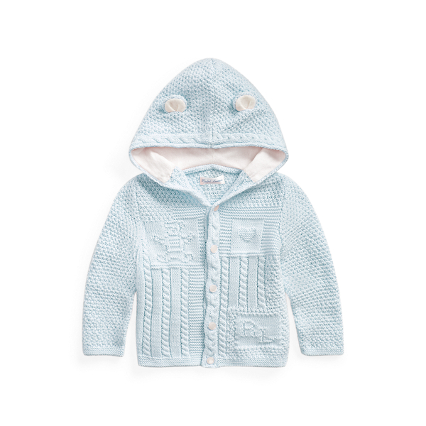 Bear-Hood Cotton Cardigan Baby Boy 1