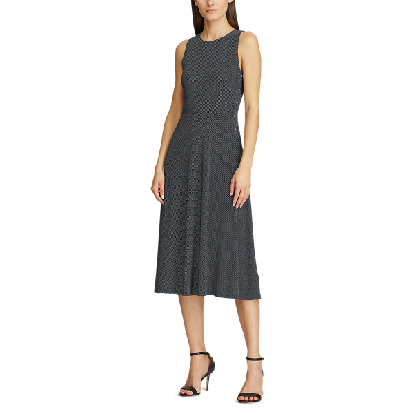 &Auml;rmelloses Kleid aus mattem Jersey Lauren in Navy 2