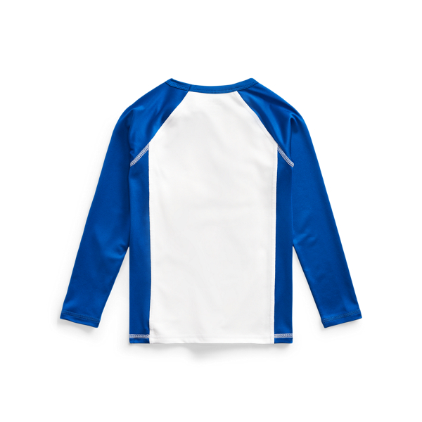 White Polo Bear Stretch Rash Guard Boys 2-7 2