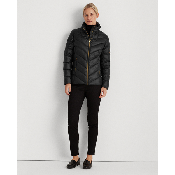 Black Packable Mockneck Coat Lauren 4