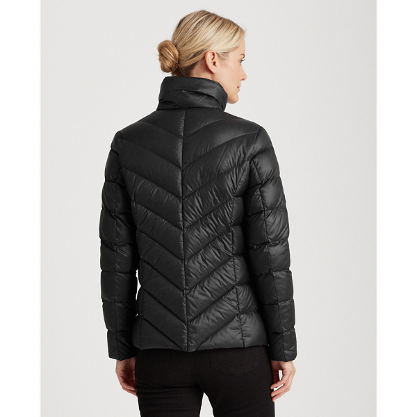 Black Packable Mockneck Coat Lauren 6
