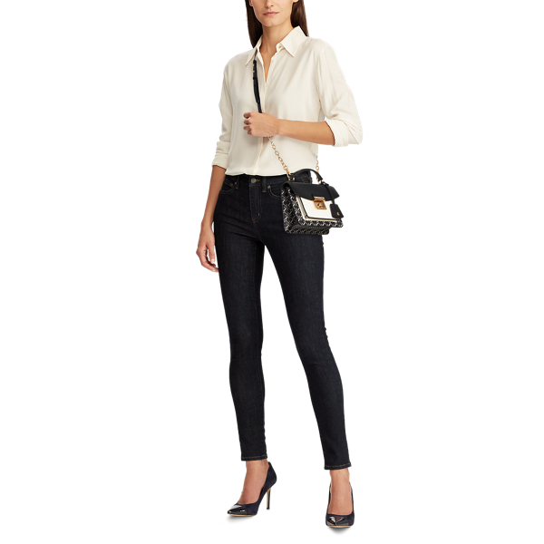 Black/Vanilla Small Logo Beckett Satchel Lauren 6