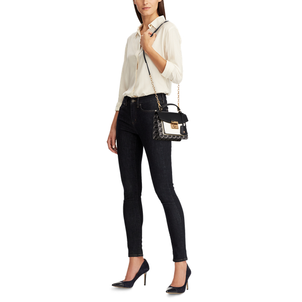 Black/Vanilla Small Logo Beckett Satchel Lauren 7