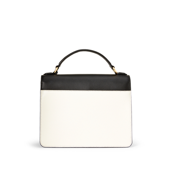 Black/Vanilla Saffiano Leather Satchel Lauren 3