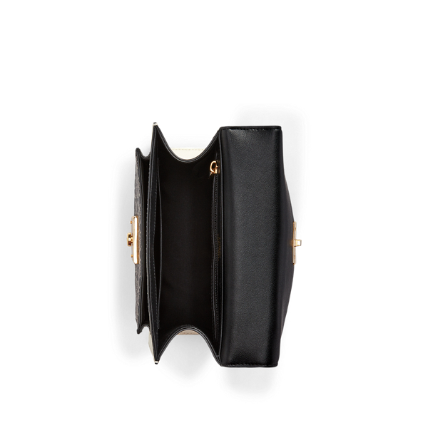Black/Vanilla Saffiano Leather Satchel Lauren 4