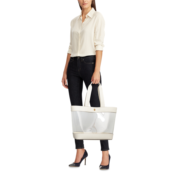 Clear/Vanilla Clear Medium Tote Lauren 6