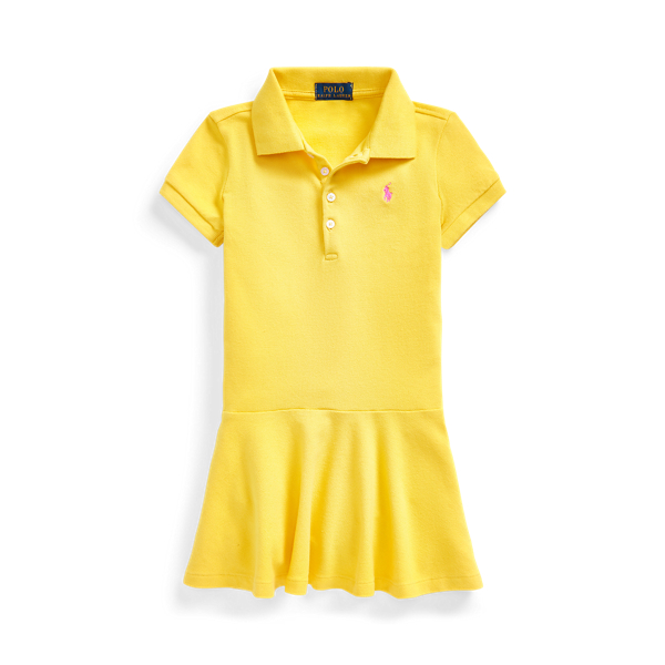 Stretch Cotton Mesh Polo Dress Girls 1.5-6.5 Years 1