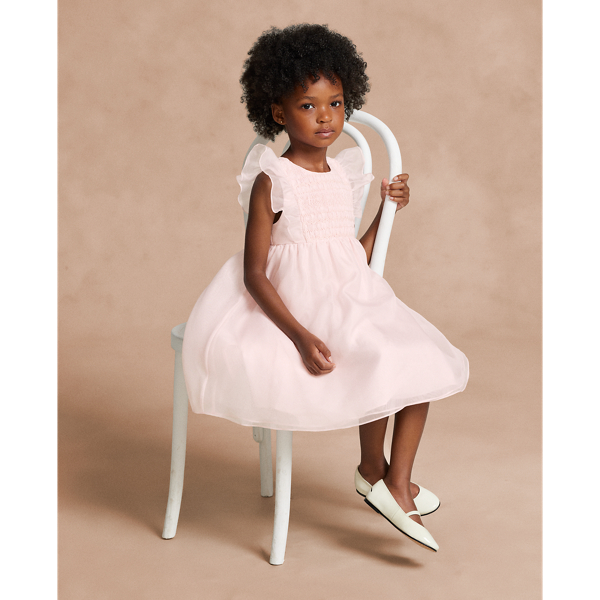 Pink Smocked Silk Organza Dress Girls&rsquo; Collection 2-6x 1