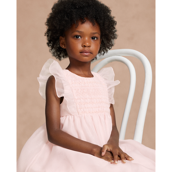 Pink Smocked Silk Organza Dress Girls&rsquo; Collection 2-6x 4