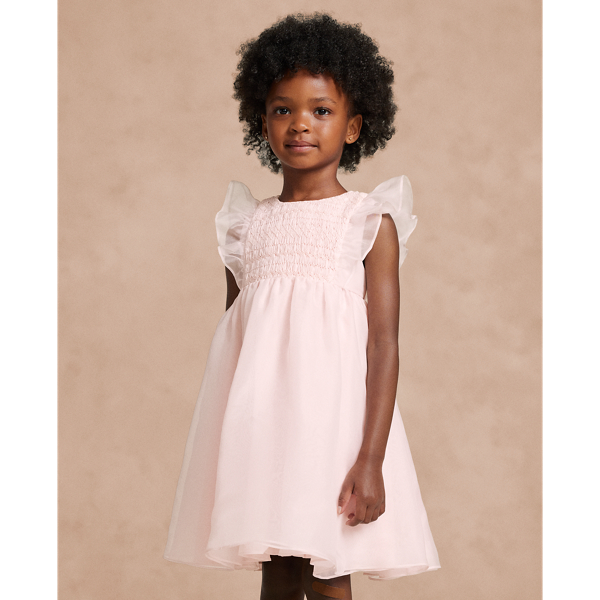 Pink Smocked Silk Organza Dress Girls&rsquo; Collection 2-6x 5