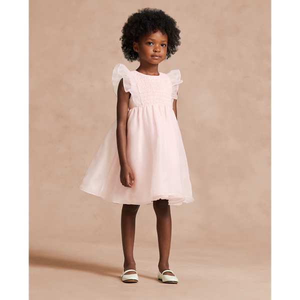 Pink Smocked Silk Organza Dress Girls&rsquo; Collection 2-6x 6
