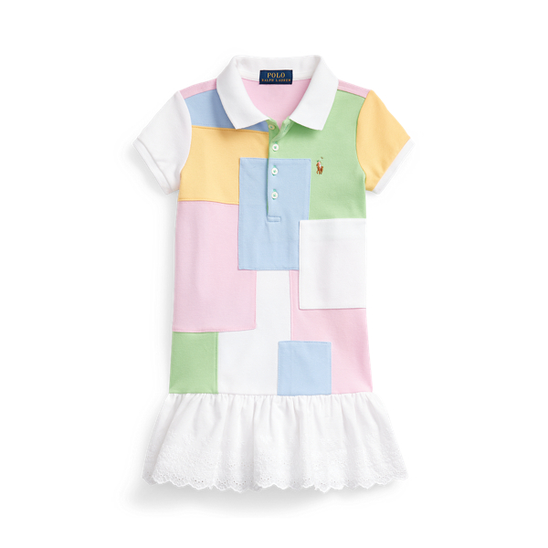 J21 POLO Ralph Lauren Toddler Girl Patchwork Floral SS Polo Easter NWT good 4T