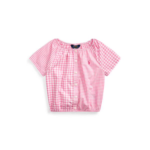 Mixed-Gingham Cotton Top Girls 1.5-6.5 Years in 1