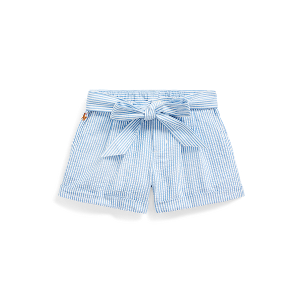 Belted Cotton Seersucker Short Girls 1.5-6.5 Years 1