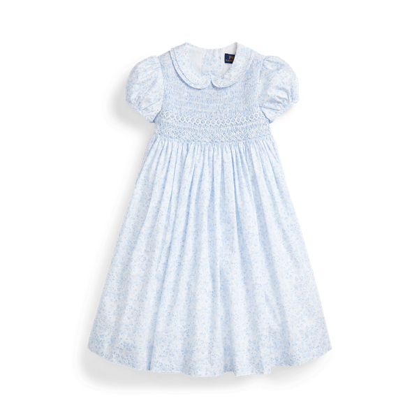Robe smock&eacute;e fleurie en coton Girls 1.5-6.5 Years en 1