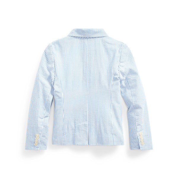 Blue Multi Cotton Seersucker Blazer Girls 2-6x 2
