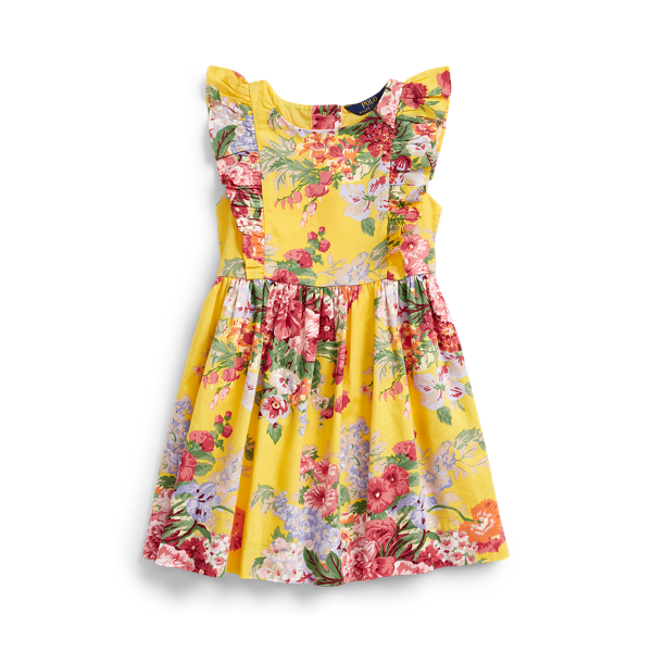 Floral Ruffled Cotton Dress Girls 1.5-6.5 Years 1