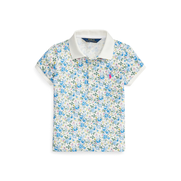 Polo en piqu&eacute; stretch fleuri Girls 1.5-6.5 Years en 1