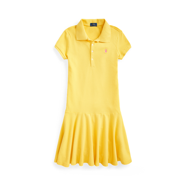 Stretch Cotton Mesh Polo Dress Girls 7-14 Years in 1