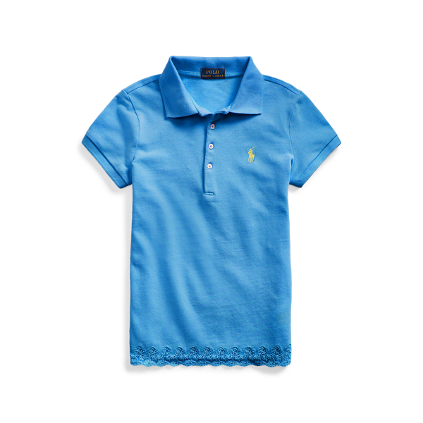 Polo en piqu&eacute; bord&eacute; de dentelle Girls 7-14 Years en 1