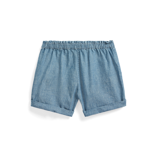 Indigo Cotton Chambray Camp Short Girls 7-16 2