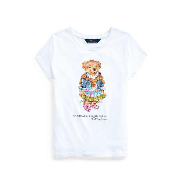 Madras Bear Cotton Jersey Tee Girls 7-14 Years 1