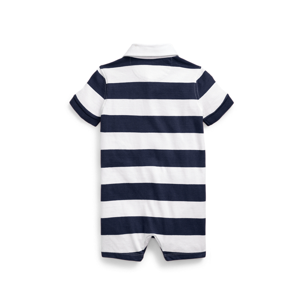 Refined Navy Multi Striped Cotton Rugby Shortall Baby Boy 2