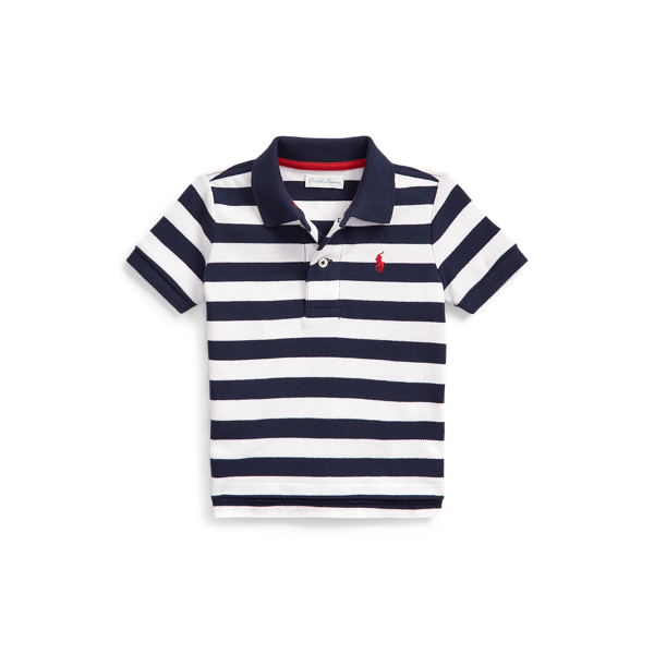 Striped Cotton Mesh Polo Baby Boy 1