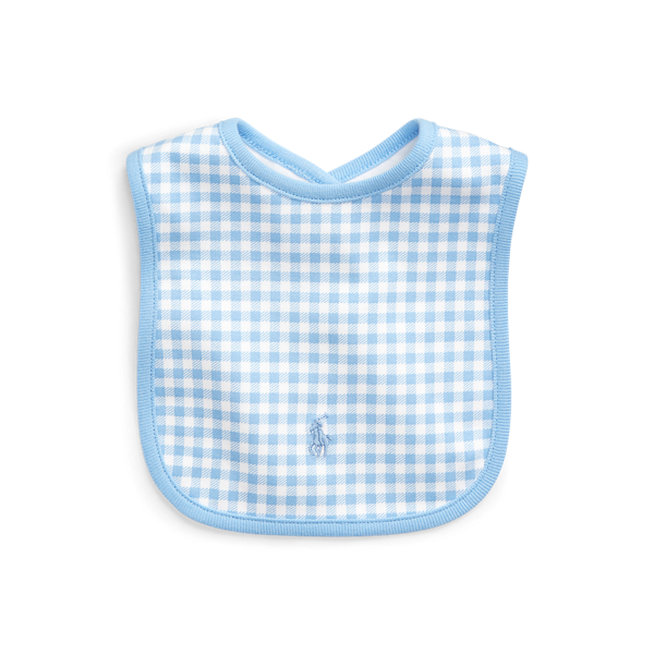 Gingham Cotton Interlock Bib Baby Boy 1