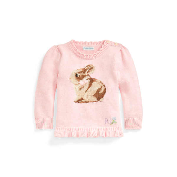 Ruffle-Hem Bunny Sweater Baby Girl in 1