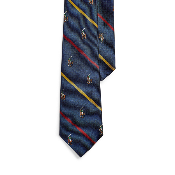 Cravatta in seta a righe con giocatore di polo Boys 1.5-6 Years in 1