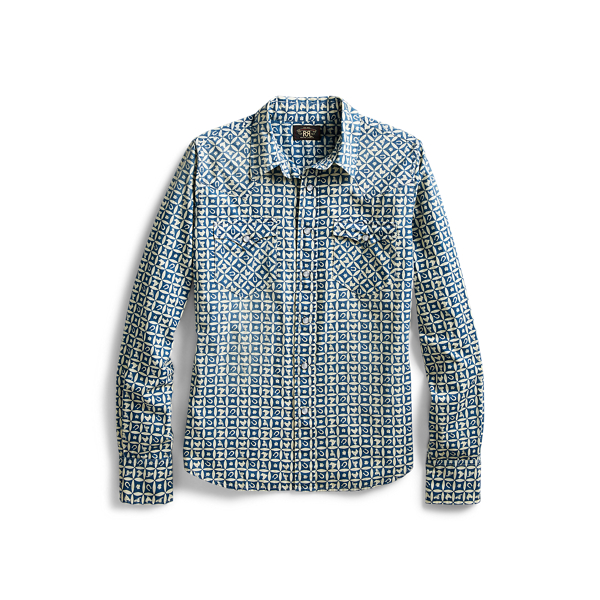 Indigo Print Western Shirt RRL em 1