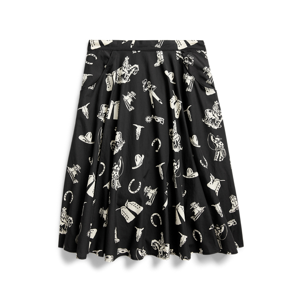Western-Print Flared Skirt RRL 1