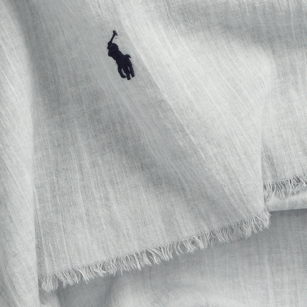 Channel Grey Crinkled Cotton Scarf Polo Ralph Lauren 2