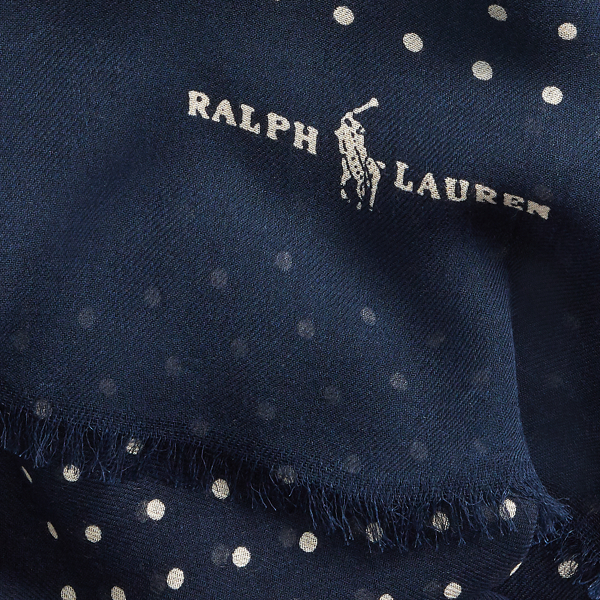 Refined Navy/Cream Polka-Dot Scarf Polo Ralph Lauren 2