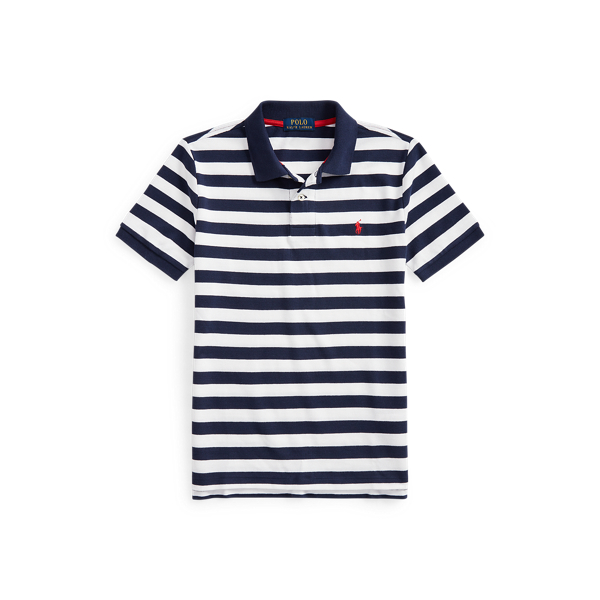 Striped Cotton Mesh Polo Shirt Boys 6-14 Years 1
