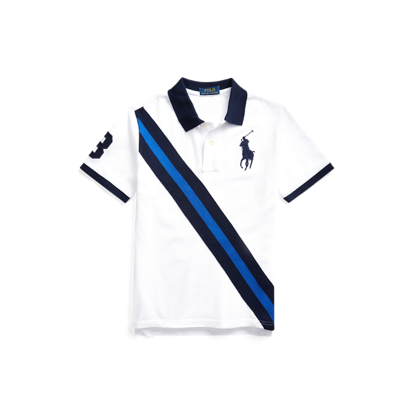 Banner-Stripe Cotton Mesh Polo Boys 6-14 Years 1