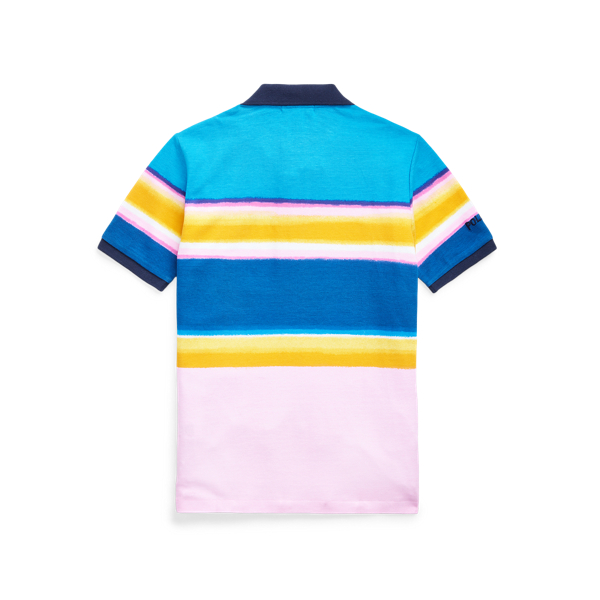 Carmel Pink Striped Cotton Mesh Polo Shirt Boys 8-20 2