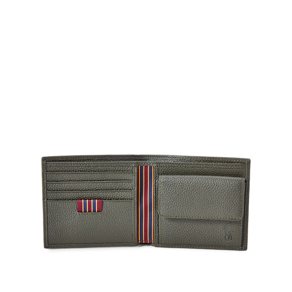 Olive Pebbled Leather Billfold Polo Ralph Lauren 3