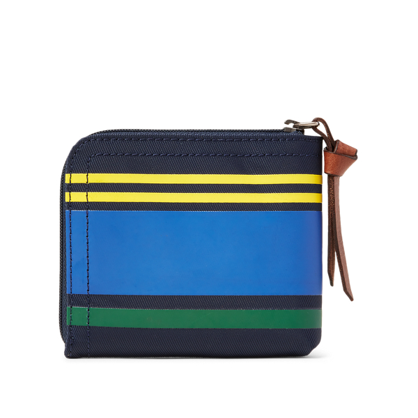 Navy/Yellow/Green Polo Striped Zip Wallet Polo Ralph Lauren 2