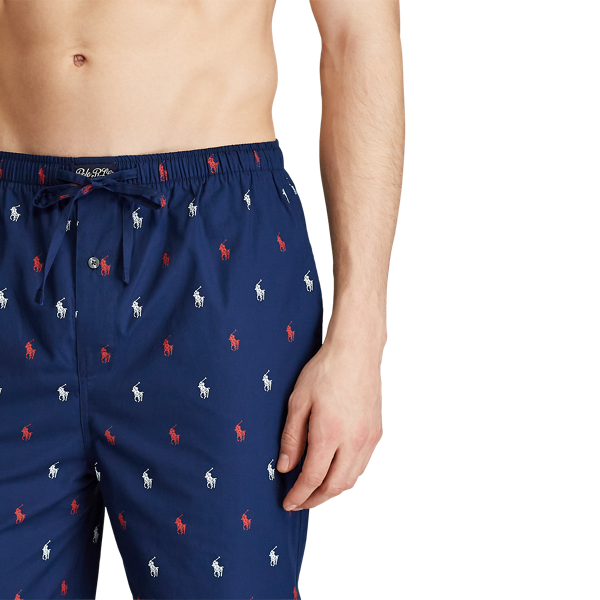 Navy/Red/White Cotton Jersey Sleep Trouser Polo Ralph Lauren 5