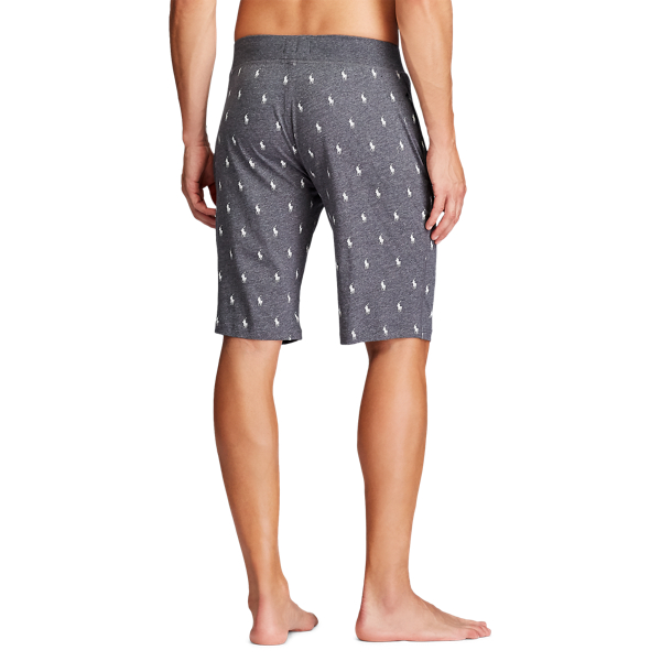 Charcoal Heather Aopp Slim Cotton Jersey Sleep Short Polo Ralph Lauren 3