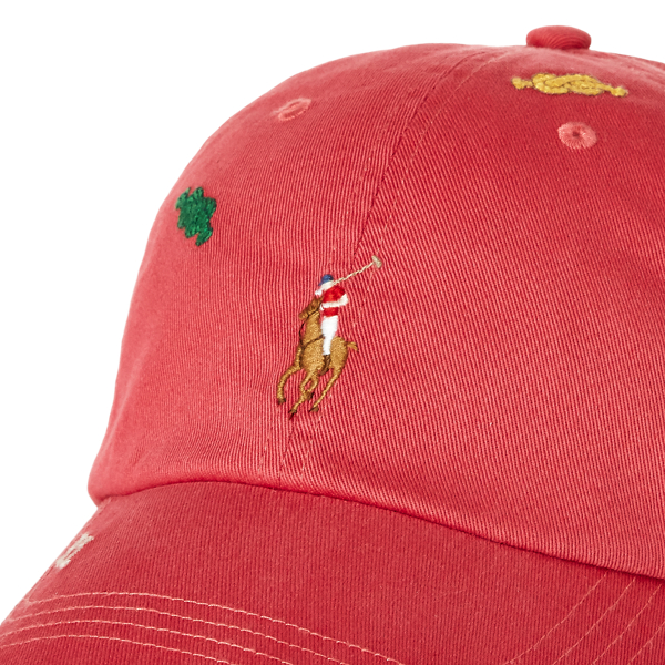Nantucket Red W/Knots Em Knot-Motif Twill Ball Cap Polo Ralph Lauren 3