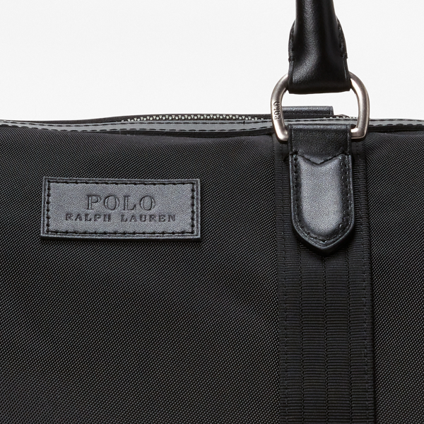 Black Leather-Trimmed Duffel Bag Polo Ralph Lauren 5