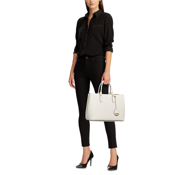 Vanilla/Lauren Tan Leather Large Marcy Satchel Lauren 7